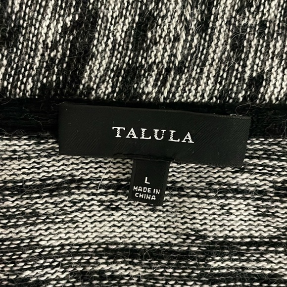 Talula Open Cardigan Sweater Marled Black Gray Size Large Angora Cashmere Blend - Picture 5 of 9